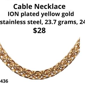 STEELTIME 24" Cable Necklace, 23.7 grams.. NOW $21.!!
